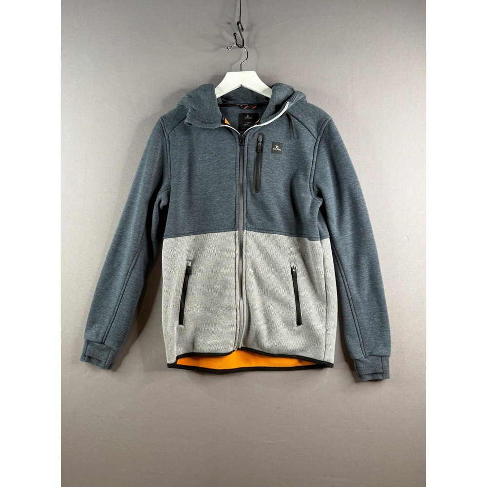 Rip Curl Anti-Series Hooded Jacket Mens Small Gray Colorblock Full Zip‎